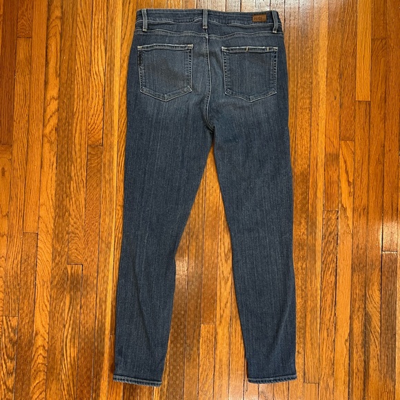 Paige Hoxton Ankle Skinny Jeans High Waist Size 30 Medium Distressed Wash - Picture 6 of 10